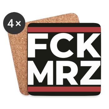 FCK Mar – Déclaration antifasciste Shi - Dessous de verre (lot de 4) - blanc - Devant