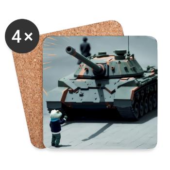 Portland Resistance Frog - USA Tianmen Square T-Sh - Coasters (set of 4) - white - Front