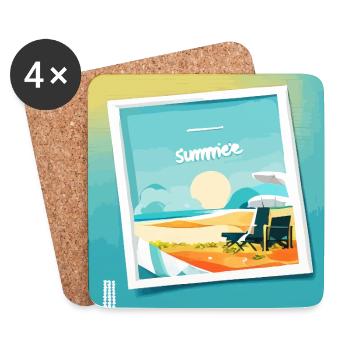 Summer at the beach - Untersetzer (4er-Set) - Weiß - Vorne