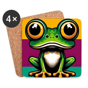 Frosch - Untersetzer (4er-Set) - Weiß - Vorne