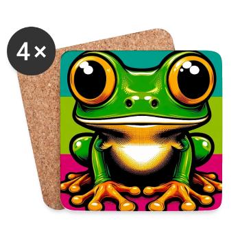 Frosch - Untersetzer (4er-Set) - Weiß - Vorne