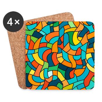 Nœud de couleur Tangle - Dessous de verre (lot de 4) - blanc - Devant