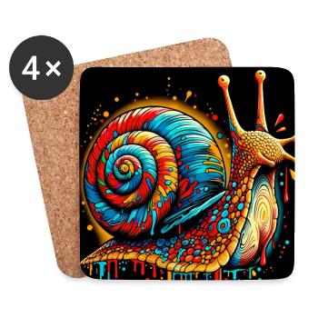 Escargot - Dessous de verre (lot de 4) - blanc - Devant