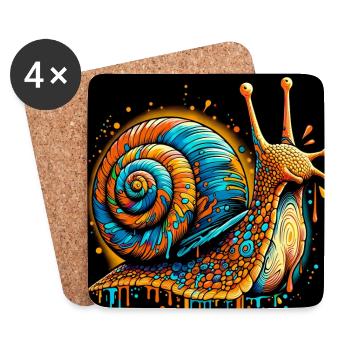 Escargot - Dessous de verre (lot de 4) - blanc - Devant
