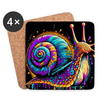 Escargot - Dessous de verre (lot de 4) - blanc - Devant
