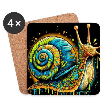 Escargot - Dessous de verre (lot de 4) - blanc - Devant