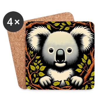 Koala - Dessous de verre (lot de 4) - blanc - Devant