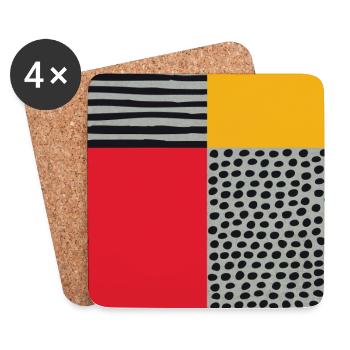 Scandi Art: Abstract Geometry in Red-Orange - Coasters (set of 4) - white - Front
