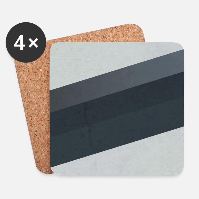 Scandi Geometric Art Grau Sand - Untersetzer (4er-Set) - Weiß