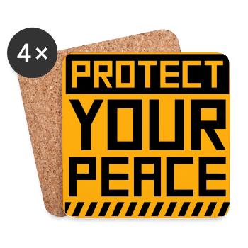 Protect Your Peace Mental Health Mindfulness - Coasters (set of 4) - white - Front
