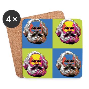 Karl Marx & Communisme & Communiste - Dessous de verre (lot de 4) - blanc - Devant