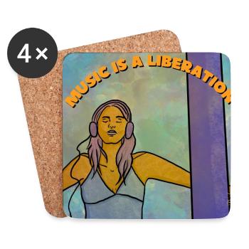 Music is a liberation - Coasters (set of 4) - white - Front