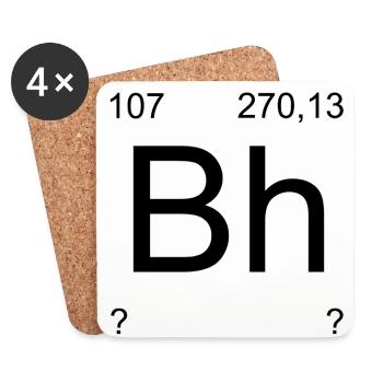 Bohrium Bh Großbuchstaben Zahlen-Grafik - Untersetzer (4er-Set) - Weiß - Vorne