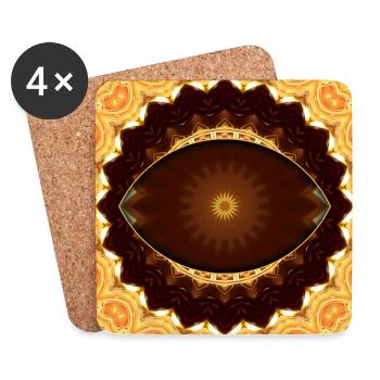 Kaleidoscopic Gold Mandala - Coasters (set of 4) - white - Front