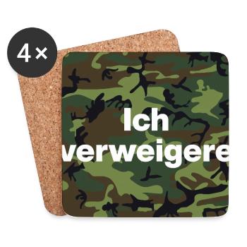 ICH VERWEIGERE DEN DIENST AN DER WAFFE! BUND - Untersetzer (4er-Set) - Weiß - Vorne