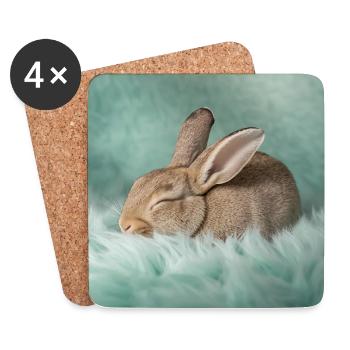 Rabbit Neon Dreams - Coasters (set of 4) - white - Front