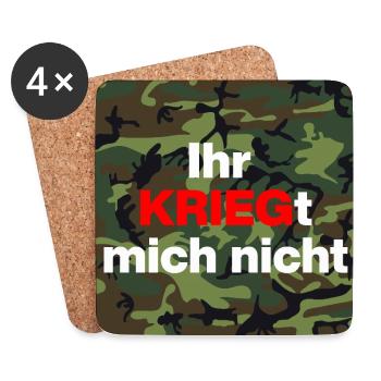 YOU WON'T GET ME, CONSCIENTIOUS OBJECTOR - Coasters (set of 4) - white - Front