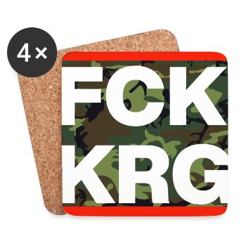FCK KRG! FUCK WAR AGAINST HATE AND SUFFERING PEACE - Coasters (set of 4) - white - Front