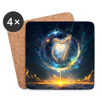 Harp in Cosmic Dawn - Coasters (set of 4) - white - Front