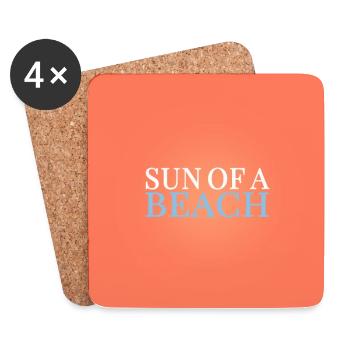 Sun of a Beach – Cheeky Summer Design - Coasters (set of 4) - white - Front