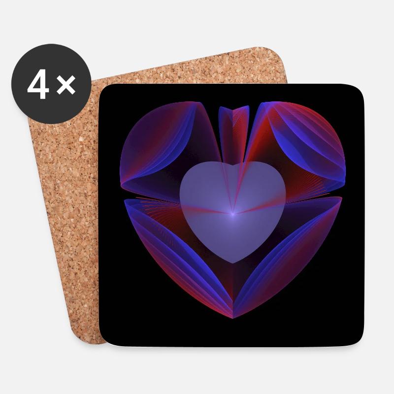 Neonherz Ribbons - Untersetzer (4er-Set) - Weiß