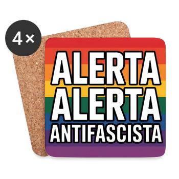 Alerta Alerta Antifascista - Antifa Tee - Coasters (set of 4) - white - Front