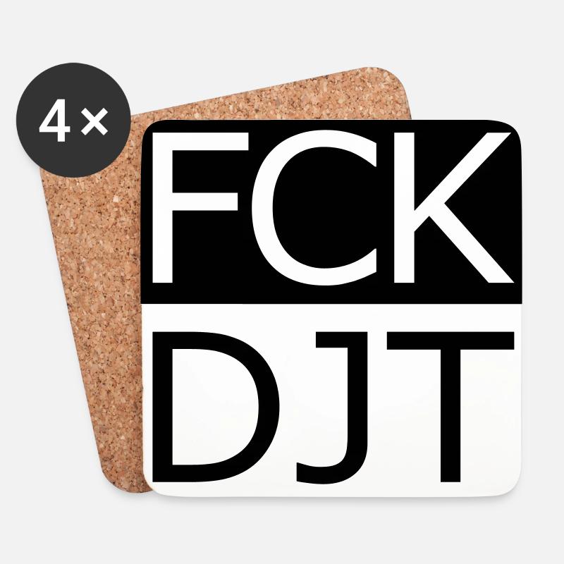 Provokante Blocktypografie Protest - Untersetzer (4er-Set) - Weiß