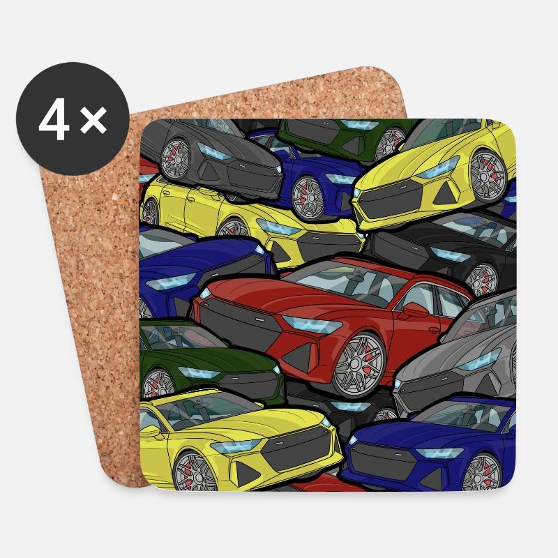 Kaleidoskop Autos Farbexplosion - Untersetzer (4er-Set) - Weiß