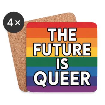 L’avenir est queer - Pride Tee - Dessous de verre (lot de 4) - blanc - Devant