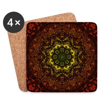 Kaleidoscope Mandala Magic of the Night - Coasters (set of 4) - white - Front
