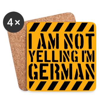 I Am Not Yelling I'm German Lustig Deutsch Spruch - Untersetzer (4er-Set) - Weiß - Vorne