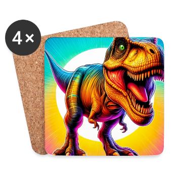 Dinosaurier - Untersetzer (4er-Set) - Weiß - Vorne