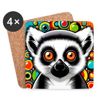 Lemur - Coasters (set of 4) - white - Front