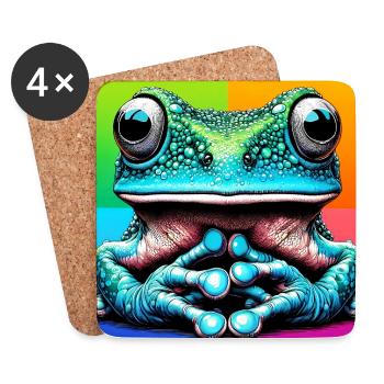 Frosch - Untersetzer (4er-Set) - Weiß - Vorne