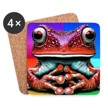 Frosch - Untersetzer (4er-Set) - Weiß - Vorne