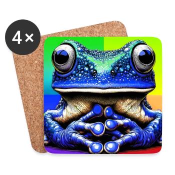 Frosch - Untersetzer (4er-Set) - Weiß - Vorne