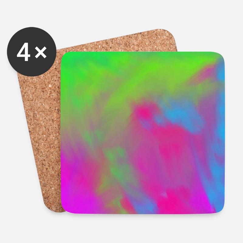Lebendiger Neon-Tie-dye-Farbverlauf Burst - Untersetzer (4er-Set) - Weiß