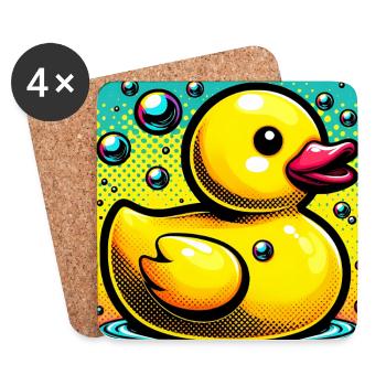 Ente Ente Ente Ente Ente - Untersetzer (4er-Set) - Weiß - Vorne