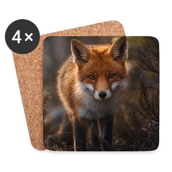 Fuchs in einer Waldlichtung - Untersetzer (4er-Set) - Weiß - Vorne