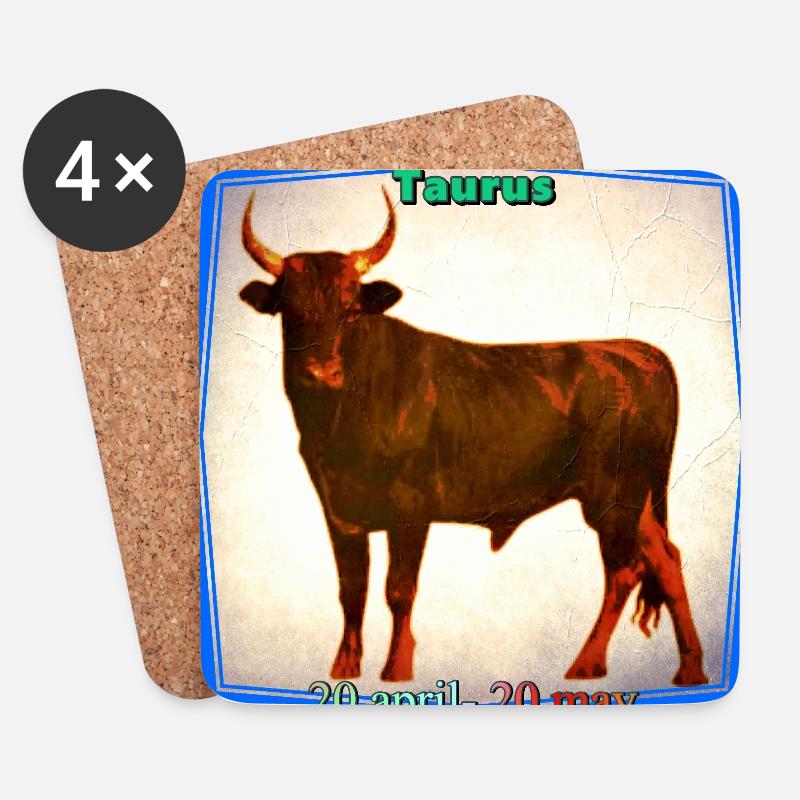 Stier - Untersetzer (4er-Set) - Weiß