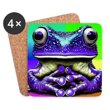 Frosch - Untersetzer (4er-Set) - Weiß - Vorne