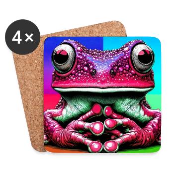 Frosch - Untersetzer (4er-Set) - Weiß - Vorne