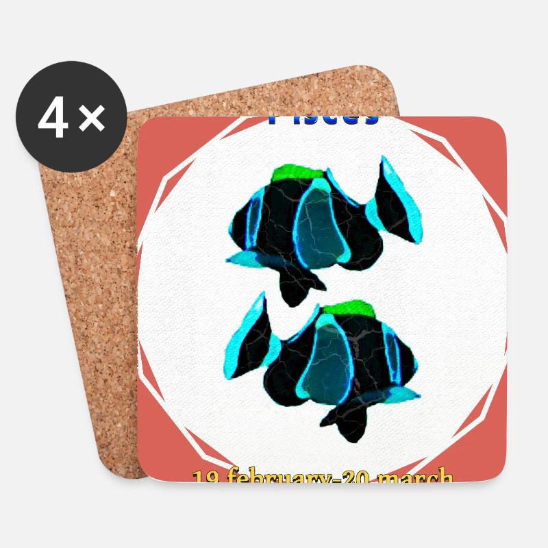 Poisson - Dessous de verre (lot de 4) - blanc