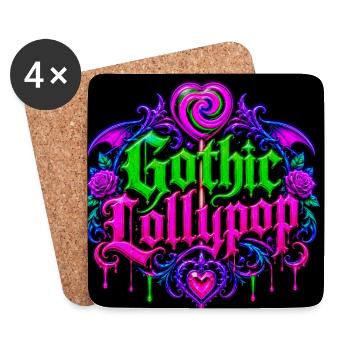 Gothic Halloween Neon Heart - Coasters (set of 4) - white - Front