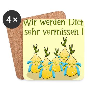 Abschied Team Zitronen - Untersetzer (4er-Set) - Weiß - Vorne
