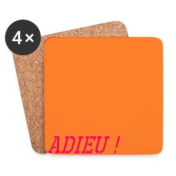 Mots d'adieu - Dessous de verre (lot de 4) - blanc - Devant