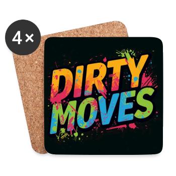 Dirty Moves Neon Splash Tee - Untersetzer (4er-Set) - Weiß - Vorne