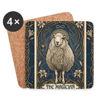 Sheep, the Magician - Coasters (set of 4) - white - Front