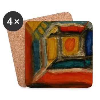 Fragment intérieur coloré - Dessous de verre (lot de 4) - blanc - Devant