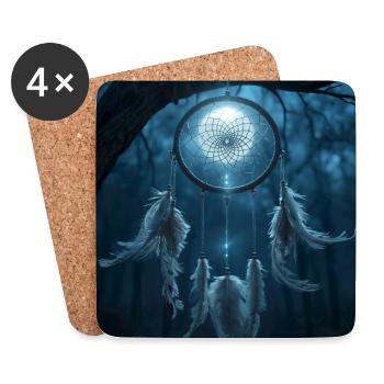 Traumfänger-Nacht-Talisman – Dunkle Fantasie - Untersetzer (4er-Set) - Weiß - Vorne